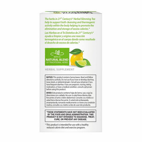 21st Century, Herbal Slimming Tea Lemon-Lime, Lemon Lime 24 Bags