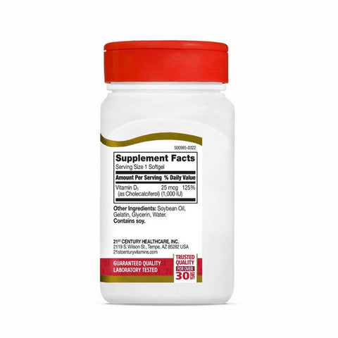 21st Century, Vitamin D3, 1000 IU 250 Tabs