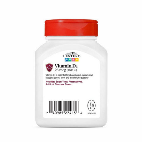 21st Century, Vitamin D3, 1000 IU 250 Tabs