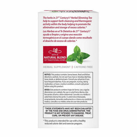 21st Century, Herbal Slimming Tea Peppermint, 24 Bags 21st Century