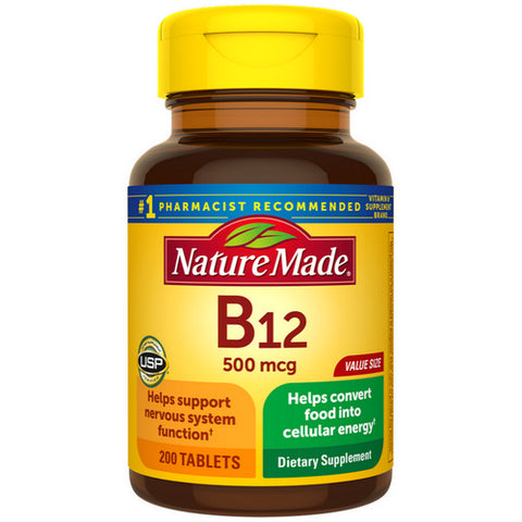 Nature Made, Vitamin B-12, 500 mcg, 200 Tabs