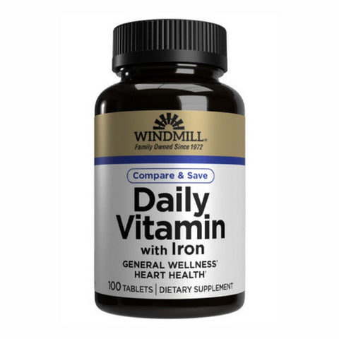 Windmill Health, Daily Vitamin With Iron, 100 Tabs Windmill Health