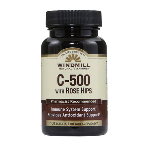 Windmill Health, Vitamin C Rose Hips, 500mg, 100 Tabs
