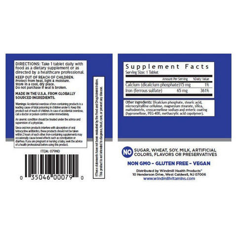 Windmill Health, Fe Tabs Ferrous Sulfate, 300 Tabs