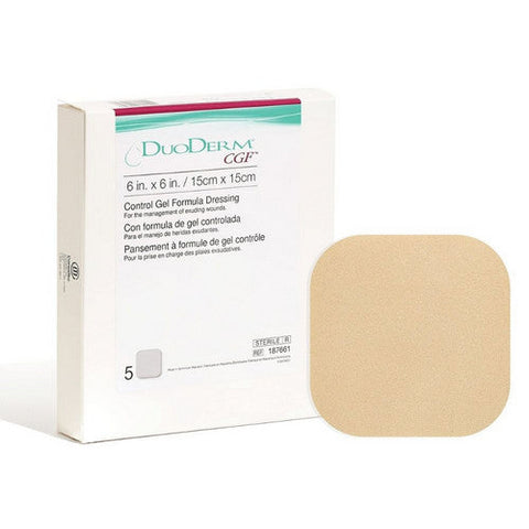 Convatec, Hydrocolloid Dressing Foam Backing 6 X 6 Inch Square 187661, Box Of 5 Convatec