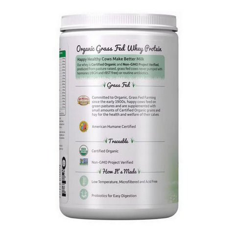 Garden of Life, Organic Whey Protein Grass fed Powder, Vanilla, 13.33 Oz