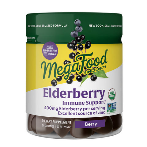 MegaFood, Elderberry Immune Support, Berry, 54 Gummies