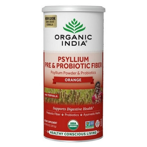 Organic India, Psyllium Pre And Probiotic Fiber Orange, 10 Oz