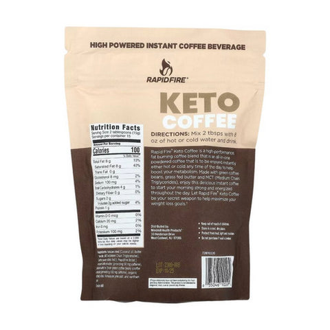 Rapid Fire, Ketogenic High Performance Instant Coffee Mix, 225 Grams