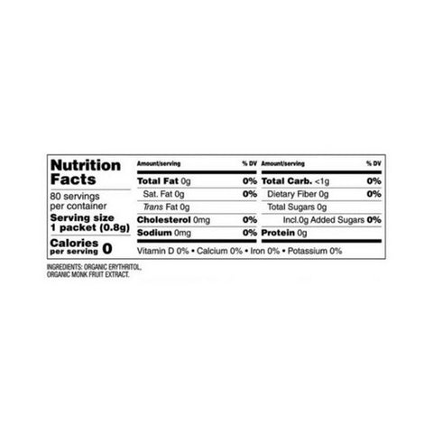 Sweetleaf Stevia, Monk Fruit Organic Sweetener Granular, 80 Count