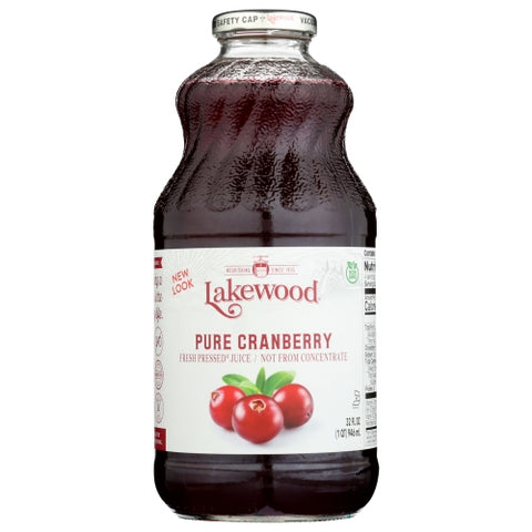 Juice Cranberry Pure Case of 6 X 32 Oz by Lakewood Organic