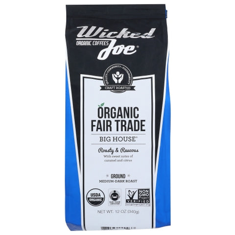 Wicked Joe Coffee, Coffee Big House Ground, 12 Oz(Case Of 6)