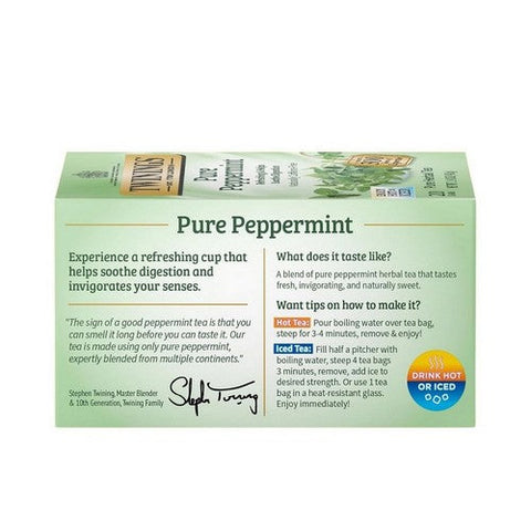Twinings, Herbal Tea Pure Peppermint, 20 Bags(Case Of 6) Twinings