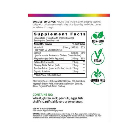 Rainbow Light, Calcium Real Food Nutrients (Food-Based Calcium), 500 mg, 180 Tabs