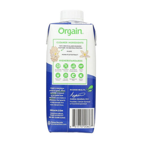Orgain, Vanilla Bean Protein Shake, 11 Oz(Case Of 12)