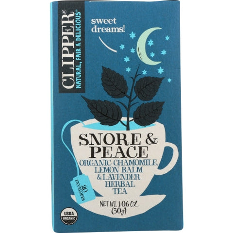 Clipper, Tea Snore & Peace Org, Case of 6 X 1.06 Oz Clipper
