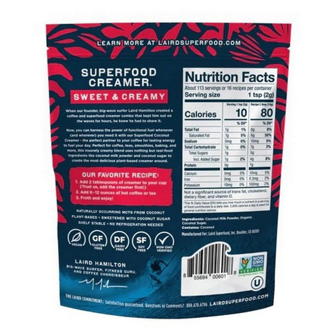 Laird Superfood, Creamer Sweet And Creamy, 8 Oz