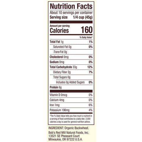 Bobs Red Mill, Organic Buckwheat Groats, 16 Oz(Case Of 4)