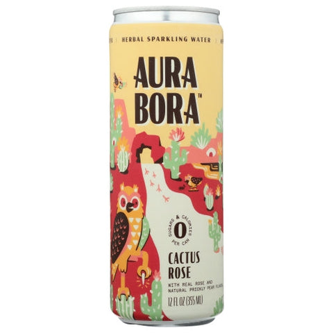 Aura Bora, Water Sprkl Cactus Rose, Case of 12 X 12 Oz Aura Bora