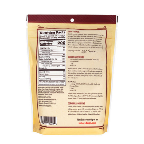 Bobs Red Mill, Corn Bread Muffin Mix, 24 Oz(Case Of 4)