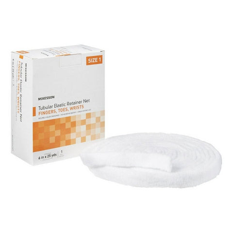 McKesson, Elastic Net Retainer Dressing McKesson Tubular Elastic Size 1 White Finger Toe Wrist NonSterile, Case Of 10