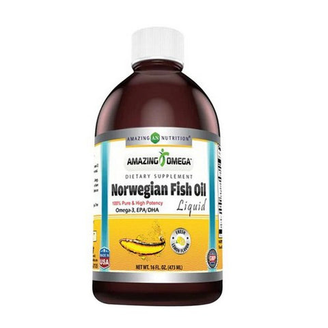 Amazing Nutrition, Amazing Omega Norwegian Fish Oil, Fresh Lemon 16 Oz