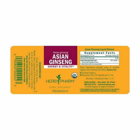 Herb Pharm, Ginseng Extract, 1 Oz Asian