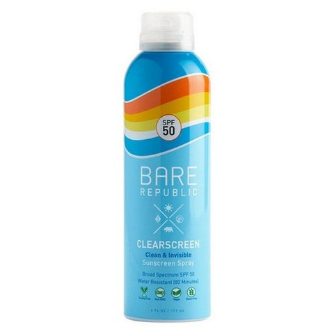 BARE REPUBLIC, Clearscreen Sunscreen SPF 50 Sunblock Spray, 6 Oz