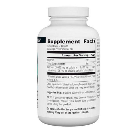 Source Naturals, Calcium Citrate, 1000 MG, 180 Tabs Source Naturals
