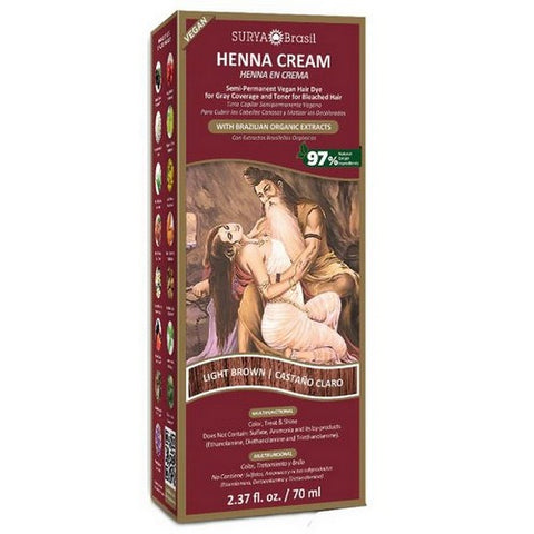 Surya Henna, Henna Cream Light Brown, 2.31 Oz
