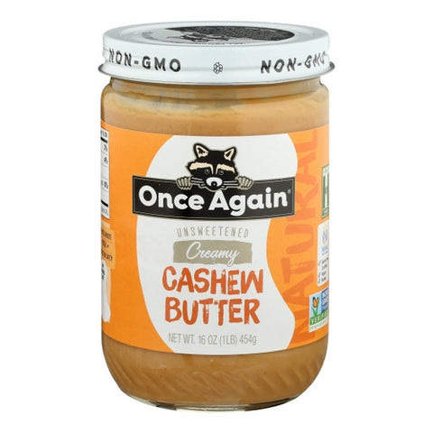Once Again, Cashwe Butter Creamy Unsweetened, 16 Oz