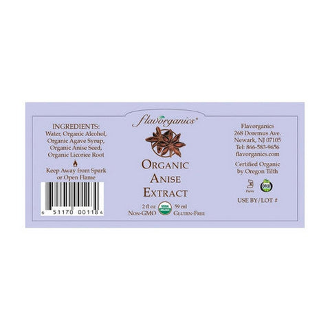Flavorganics, Organic Anise Extract, 2 Oz Flavorganics