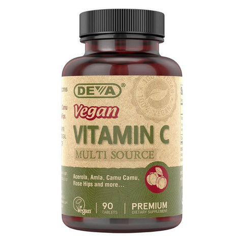 Deva Vegan Vitamins, Vegan Vitamin C Multi Source, 90 Tabs
