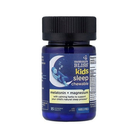 Mommys bliss, Kids Sleep Chewable Melatonin Plus Magnesium 3 Years Plus Natural Grape, 35 Chews Mommys bliss