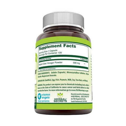 Amazing Nutrition, Herbal Secrets Apple Cider Vinegar, 500 mg, 120 VegCaps Amazing Nutrition