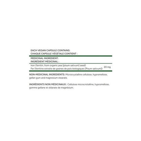 Flora, Ferritin Plus Plant-Based Ferritin Iron, 20 Mg, 30 Veg Caps Flora