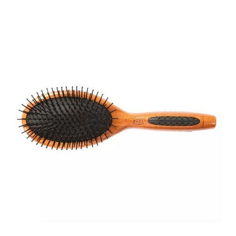Bass Brushes, Premium Bamboo Handle With Professional Grade Nylon Pin Large Oval Hair Brush, 1 Count Bass Brushes