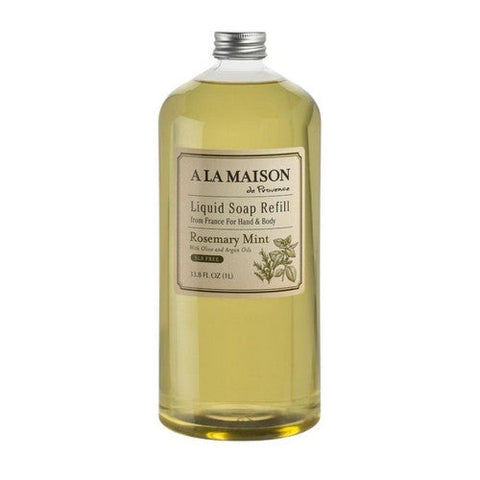 A La Maison, Liquid Soap Refill Hands And Body Rosemary Mint, 33.8 Oz A La Maison