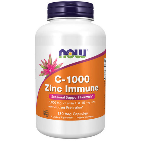 Now Foods, C-1000 Zinc Immune, 180 Veg Caps