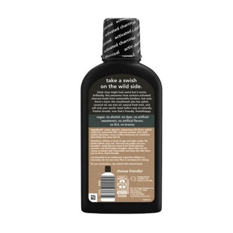 Hello Bello, Activated Charcoal Mouthwash Natural Fresh Mint, 16 Oz