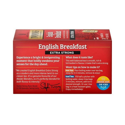Twinings Tea, English Breakfast Tea Extra Strong, 20 Bags (Case of 6) Twinings Tea