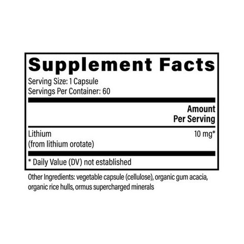 Global Healing Center, Lithium Orotate, 60 Caps