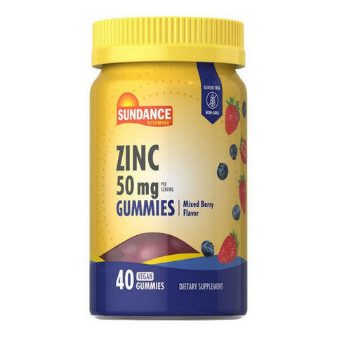 Sundance, Vitamins Zinc Vegan Gummies Natural Mixed Berry Flavor, 50 Mg, 40 Count Sundance