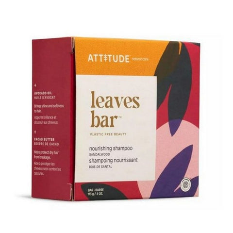 Attitude, Leaves Bar Nourishing Shampoo Sandalwood, 4 Oz