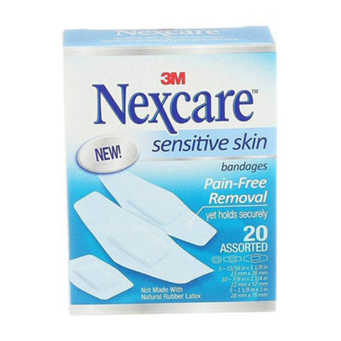 Nexcare, Sensitive Skin White Adhesive Strip 7/8 x 1-1/4 Inch / 1-1/8 x 3 Inch / 15/16 x 1 - 1/8 Inch, Box Of 480