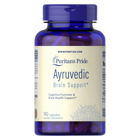 Puritan's Pride, Ayurvedic Brain Health Support Bacopa Ashwagandha Turmeric, 90 Vegi Caps