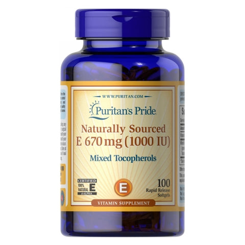 Puritan's Pride, Vitamin E-1000 IU Mixed Tocopherols Natural, 100 softgels