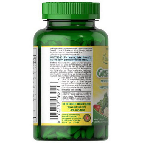 Puritan's Pride, Green Source Multivitamin & Minerals, 60 Caplets