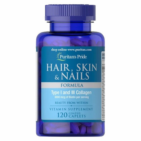 Puritan's Pride, Hair, Skin & Nails Formula, 120 Caplets