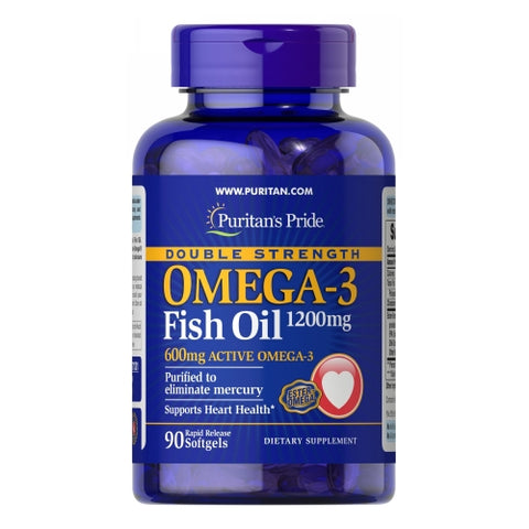 Puritan's Pride, Double Strength Omega-3 Fish Oil, 90 Softgels